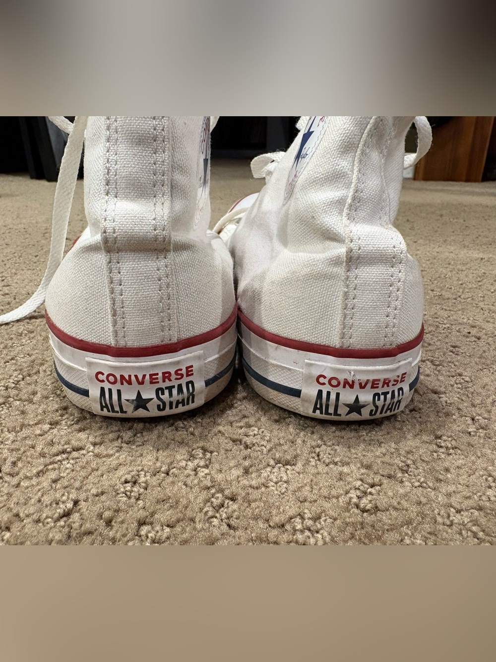 Converse White Canvas Women’s 10 - Picture 4 of 7